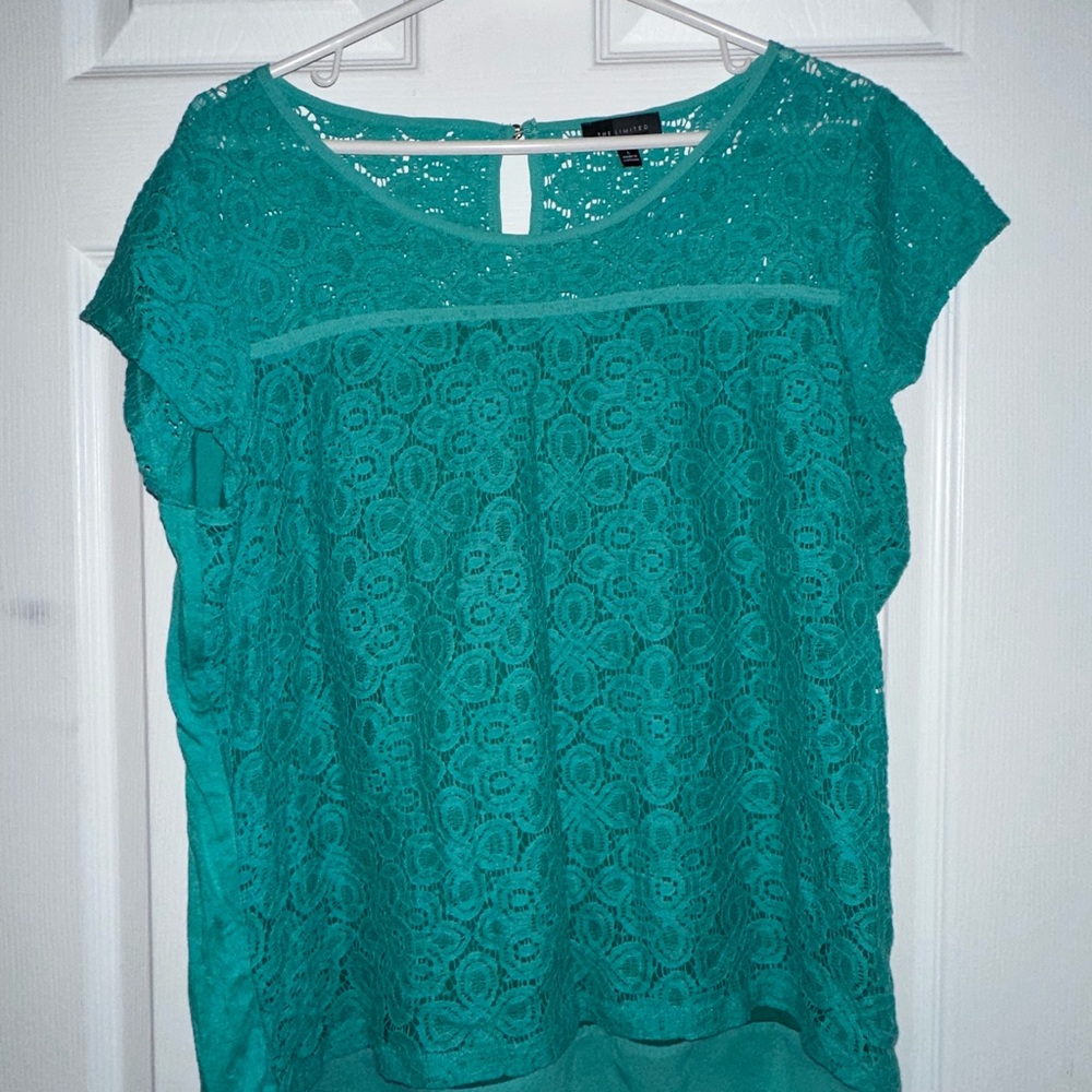 The Limited Green Boxy Blouse with Relaxed Fit
